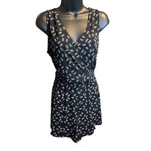 Metaphor Black White Sleeveless Romper Sz L